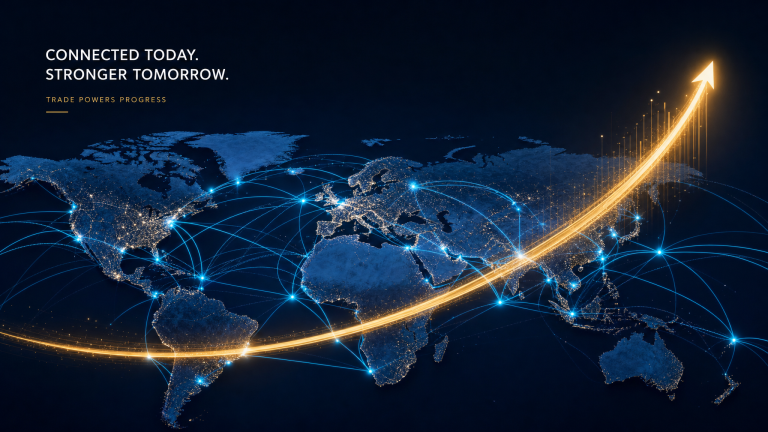 Global trade routes as upward arc of progress