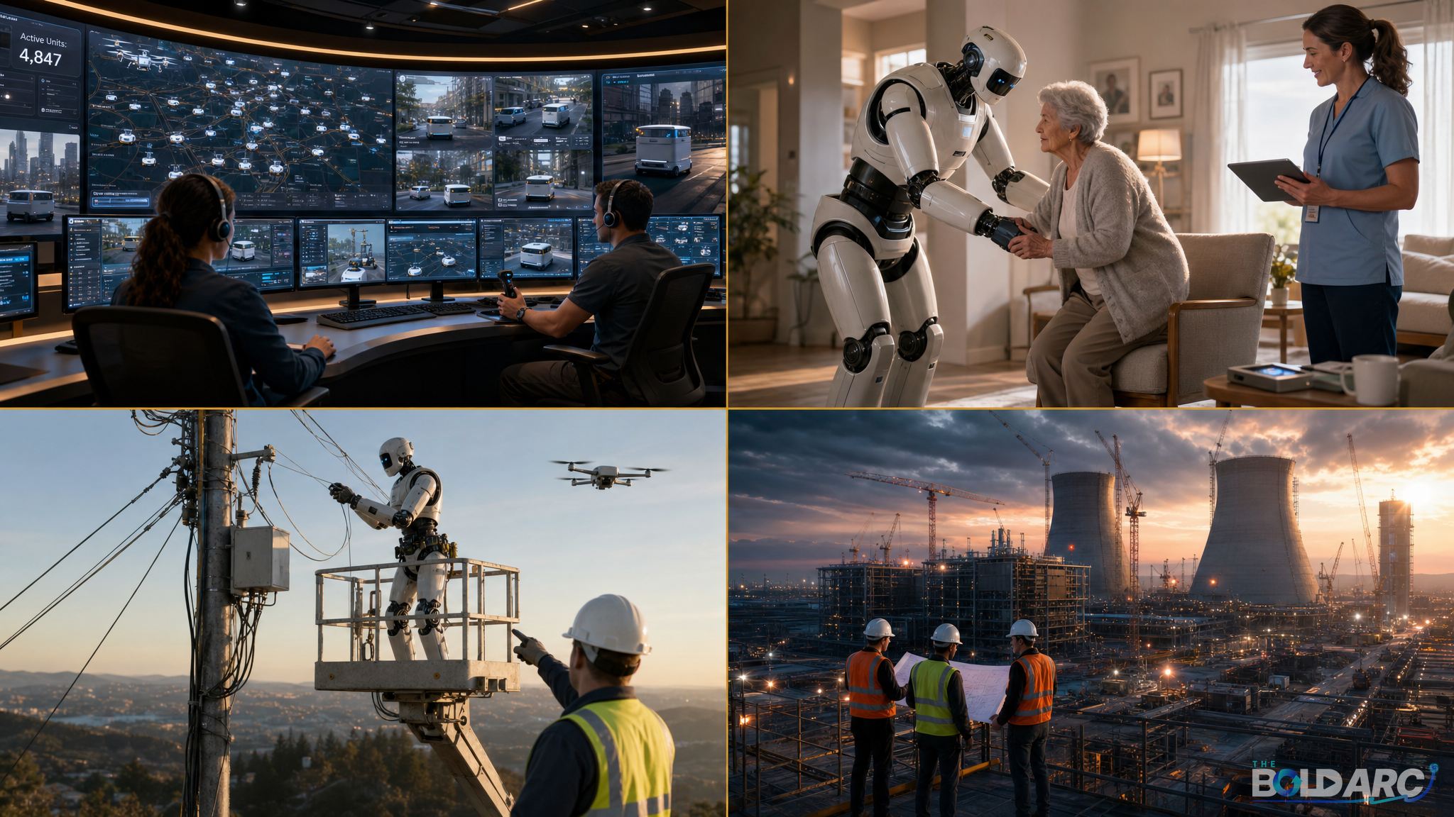 The AI and robotics derivative wave: robot fleet operations center, senior care with humanoid robots, telecom humanoid technician, data center infrastructure buildout